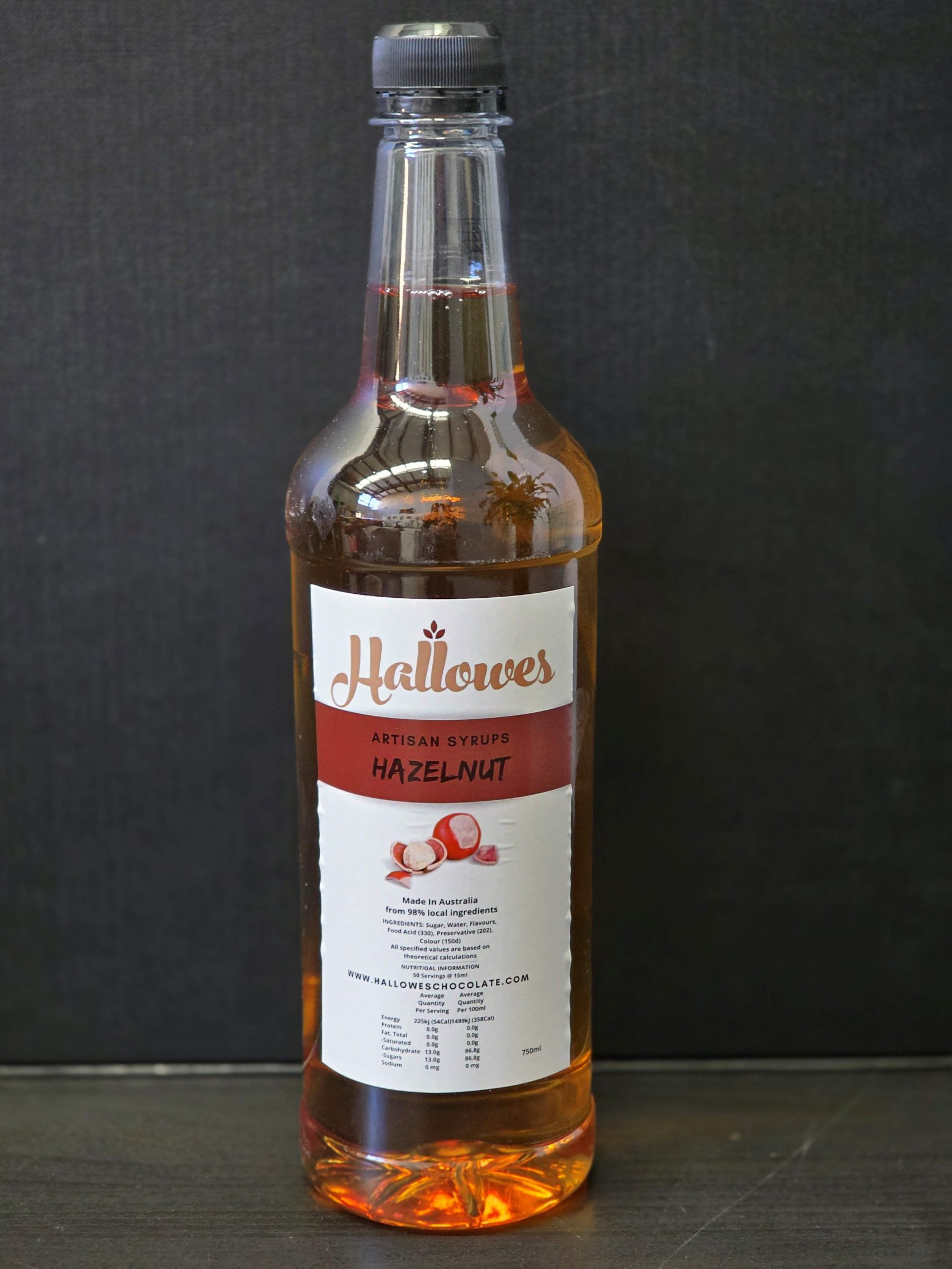 Hallowes Hazlenut Syrup 750ml